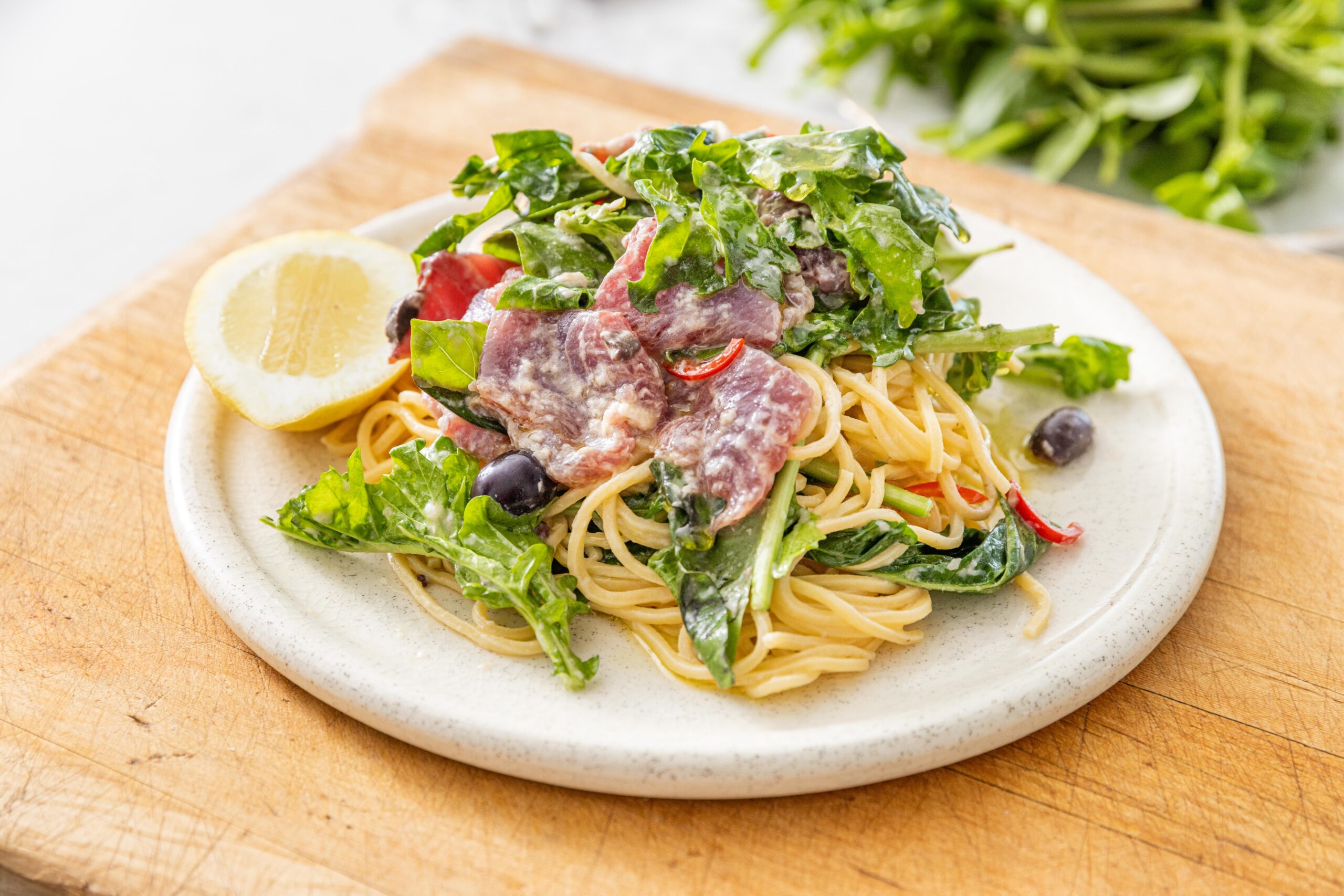 Tuna Spaghetti with Chilli and Lemon